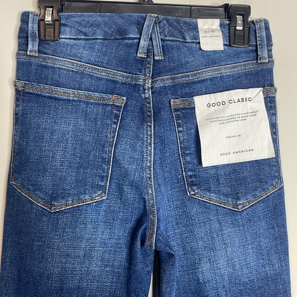 Good American | Women’s Good Classic Distressed Jeans in Indigo Size 27 NWT - Picture 6 of 8